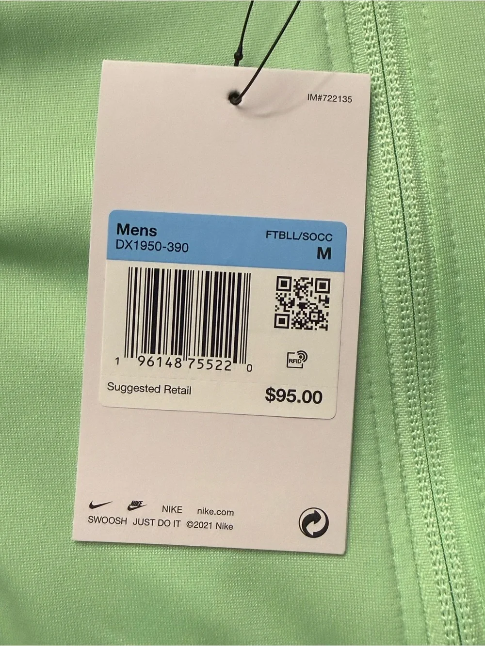 Nike Dri-Fit Knit Soccer Track Jacket Brazil Strike Green Medium DX1950-390 NWT